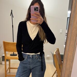 Reformation Black Knit Top
